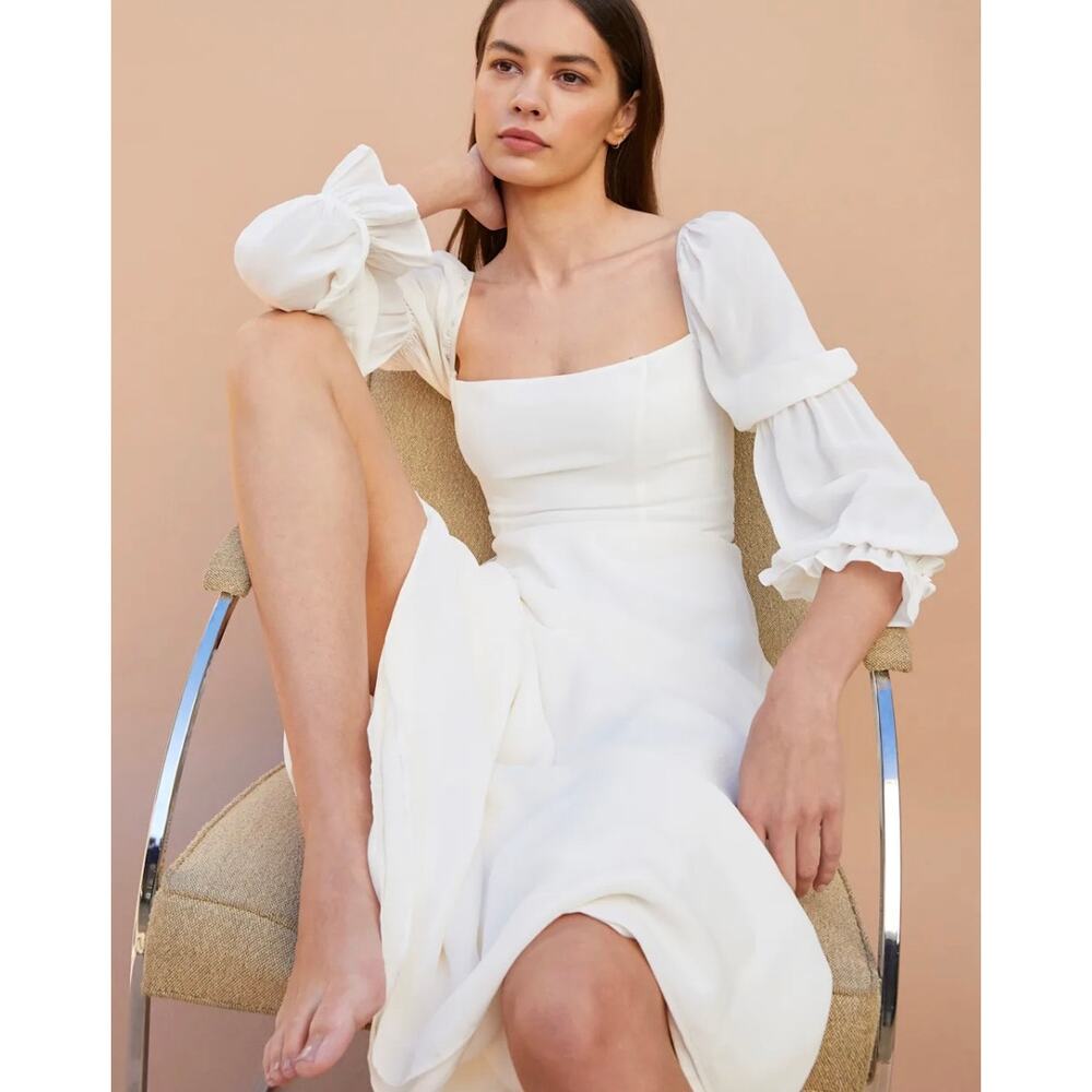NWT Reformation Stars Dress in Ivory Size 0 Long Sleeve Boho Neutral Dresses